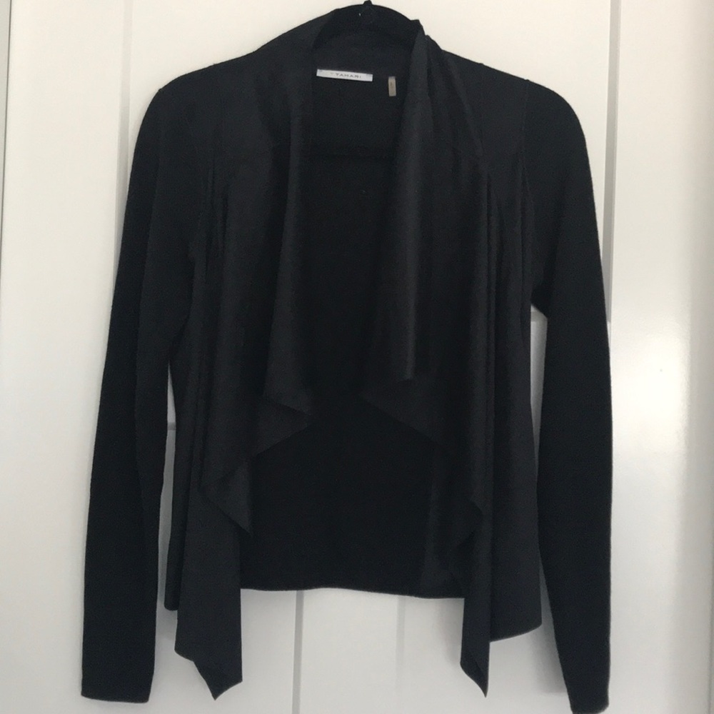 Gorgeous! TAHARI open black cardigan sweater 💥